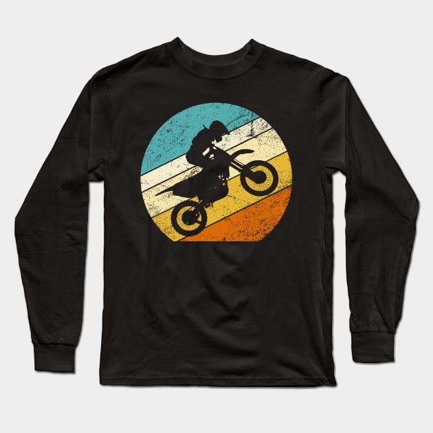 Vintage retro motorcycle, motocross Long Sleeve T-Shirt by Inyourdesigns